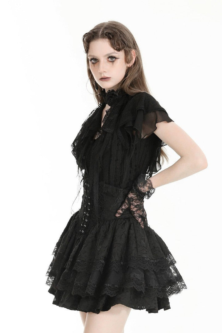 vintage goth ruffled top