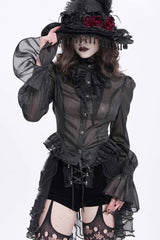 womens mesh gothic undershirt for layering 