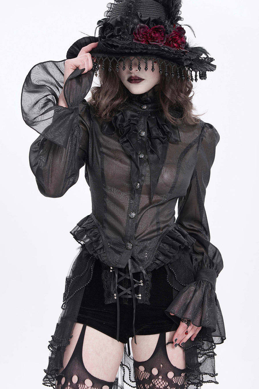 womens mesh gothic undershirt for layering 