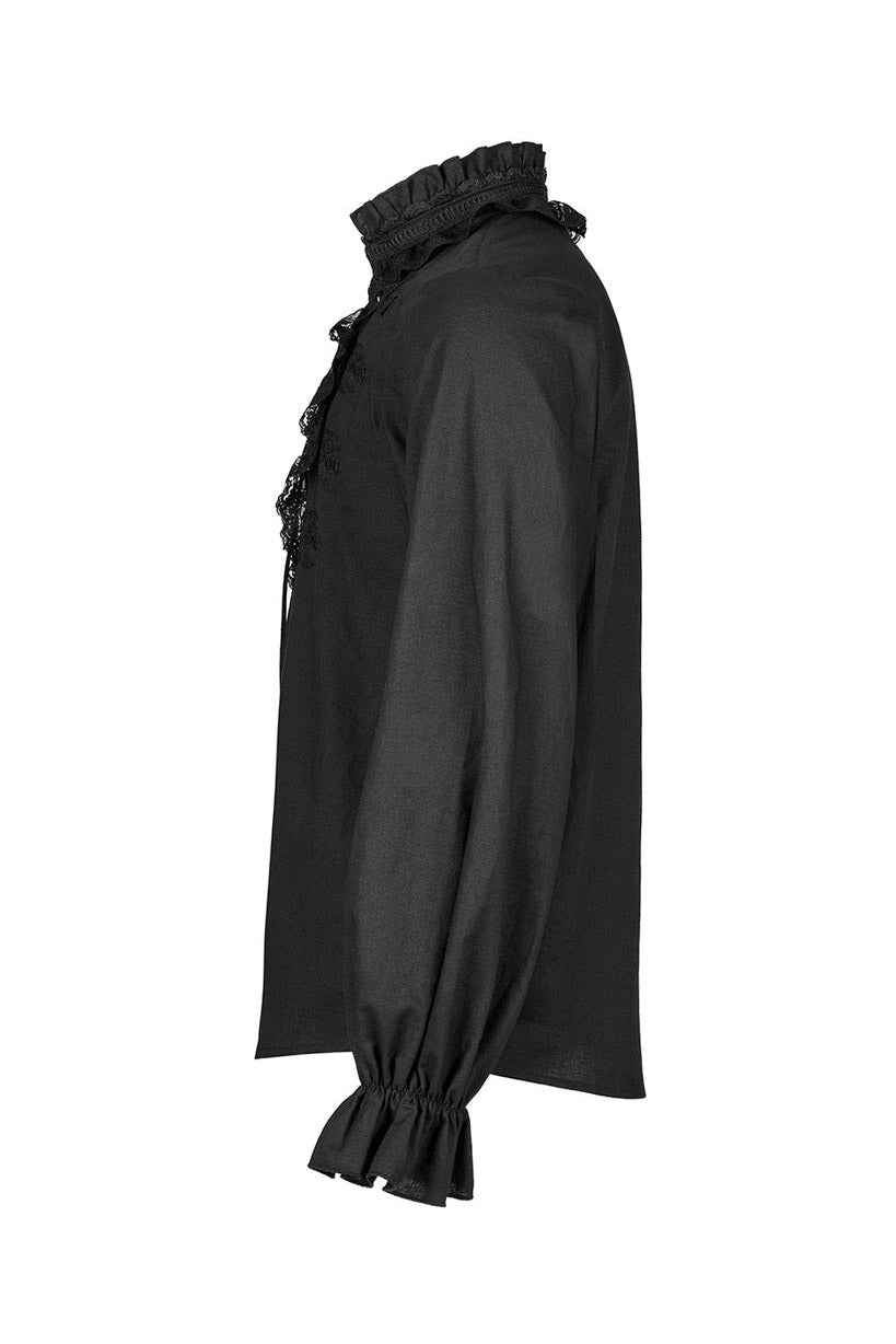 gothic pirate mens cotton ruffled shirt