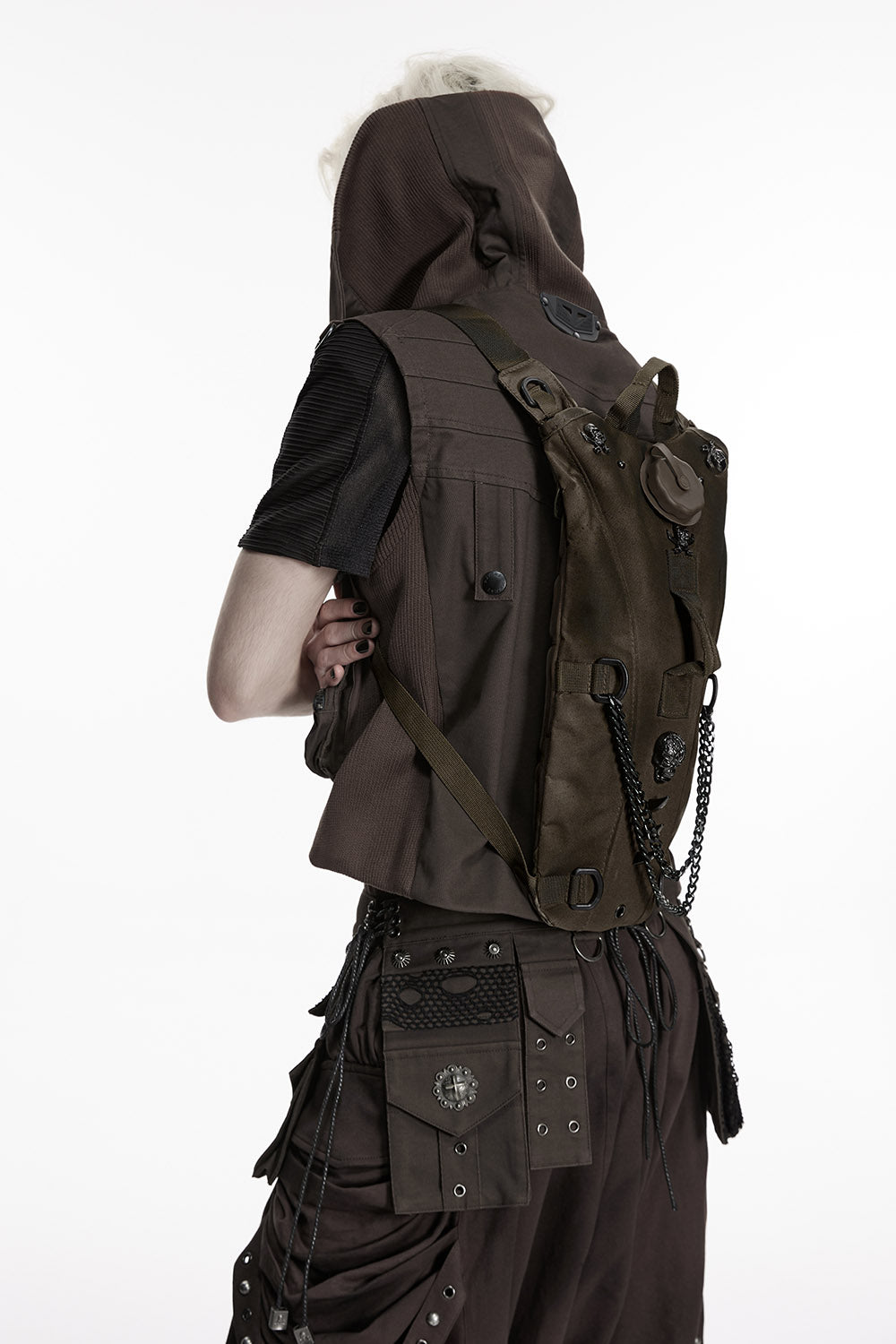 punk brown post apocalyptic backpack 