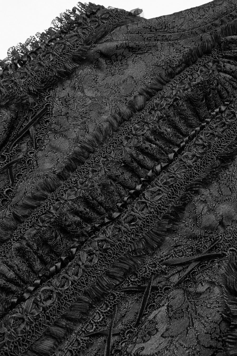 punk rave embroidered high collar lace vest