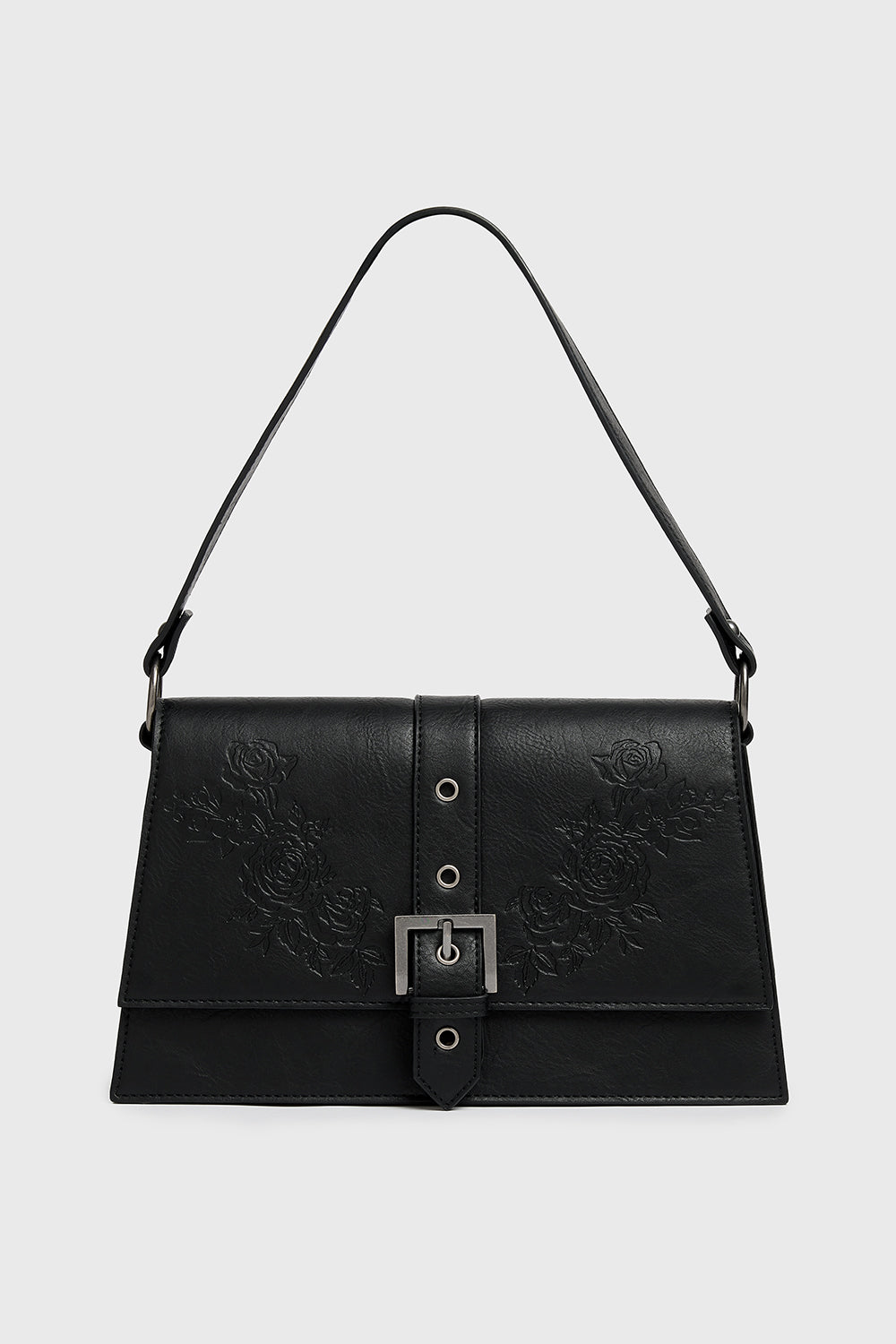 black gothic romantic flower purse