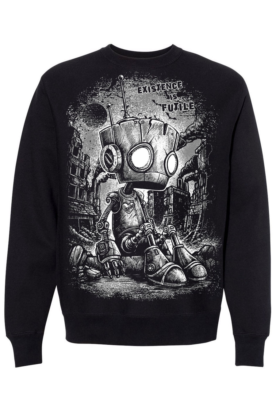emo robot graphic sweater
