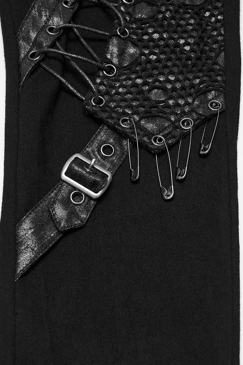 womens punk emo goth pants with back pocket embroidery