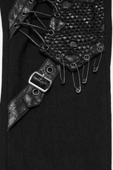 womens punk emo goth pants with back pocket embroidery