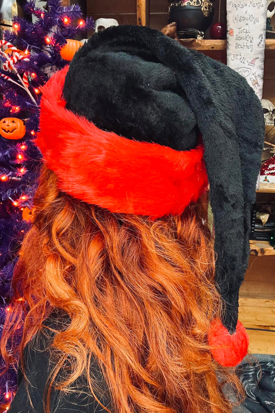 womens black santa hat