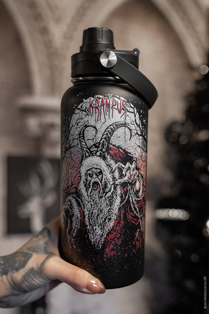 stainless steel krampus xmas water bottle