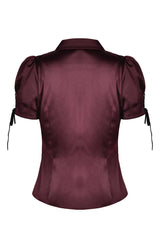 burgundy satin top 