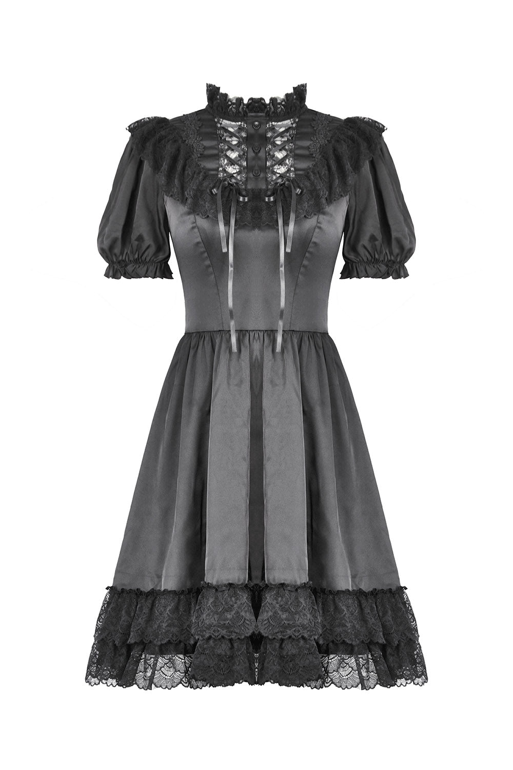 high collar gothic mini dress by dark in love with high waist