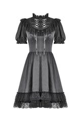 high collar gothic mini dress by dark in love with high waist