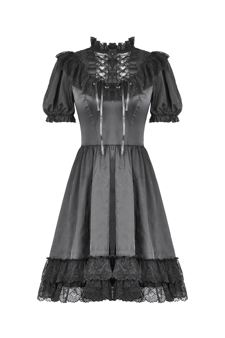 high collar gothic mini dress by dark in love with high waist
