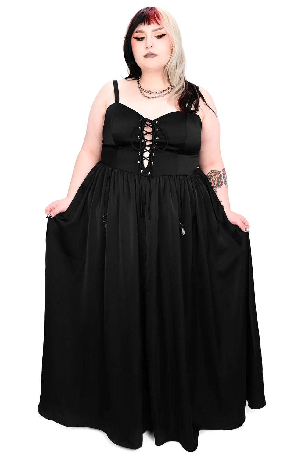 gothic corset dress with garter belts