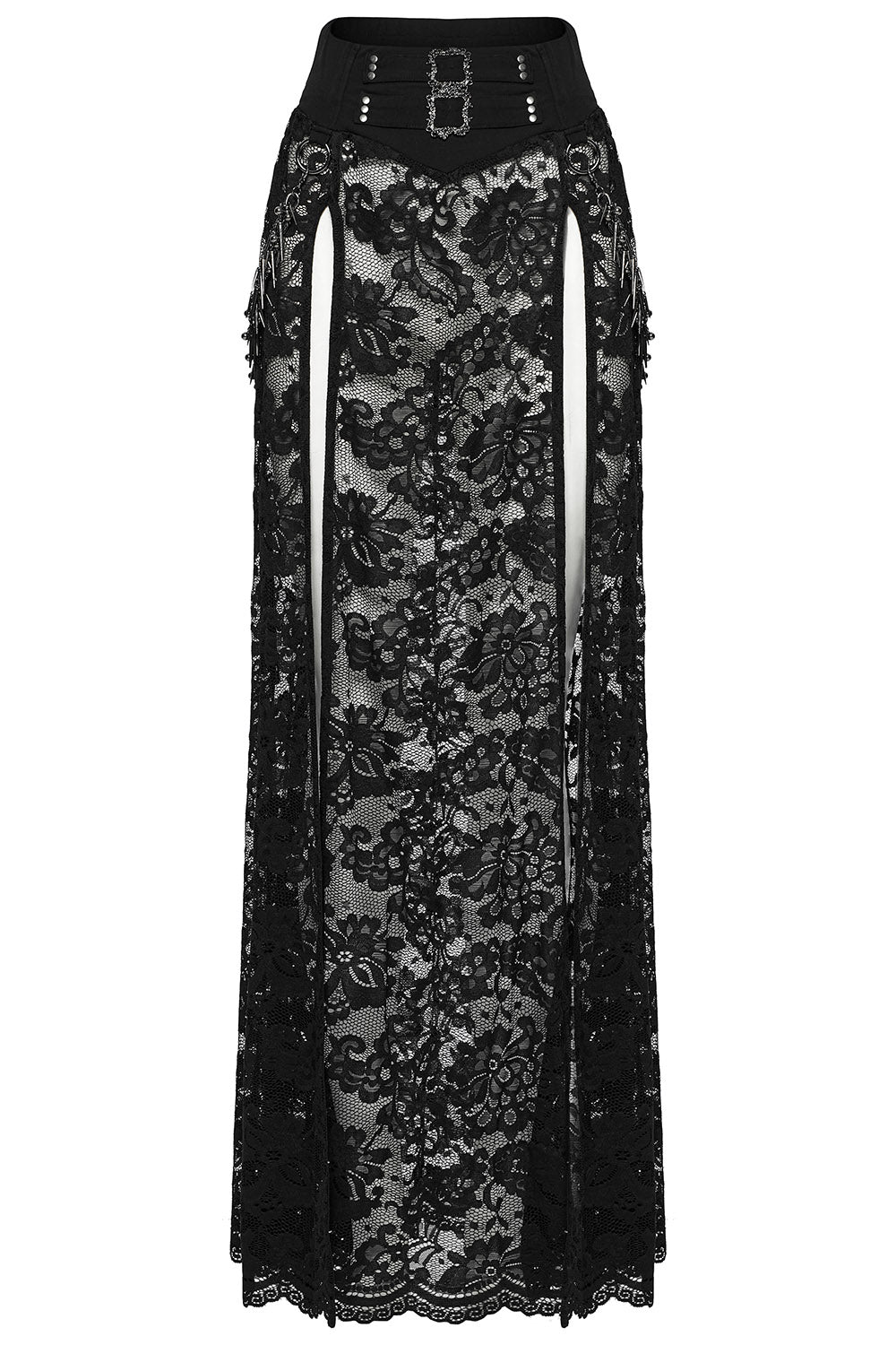 womens lace mesh long gothic skirt