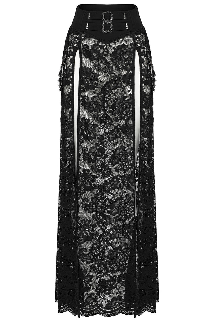 womens lace mesh long gothic skirt