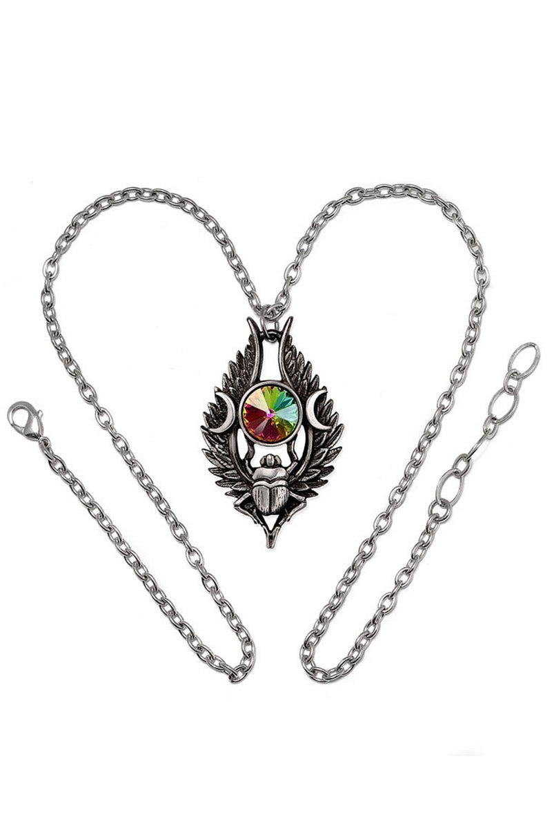 trad goth scarab beetle necklace