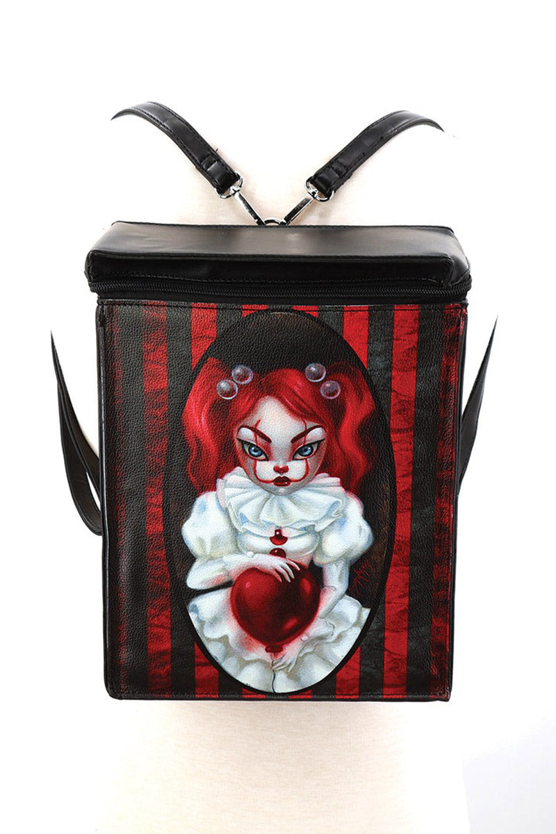 Smiley Clown Girl Rectangle Mini Backpack