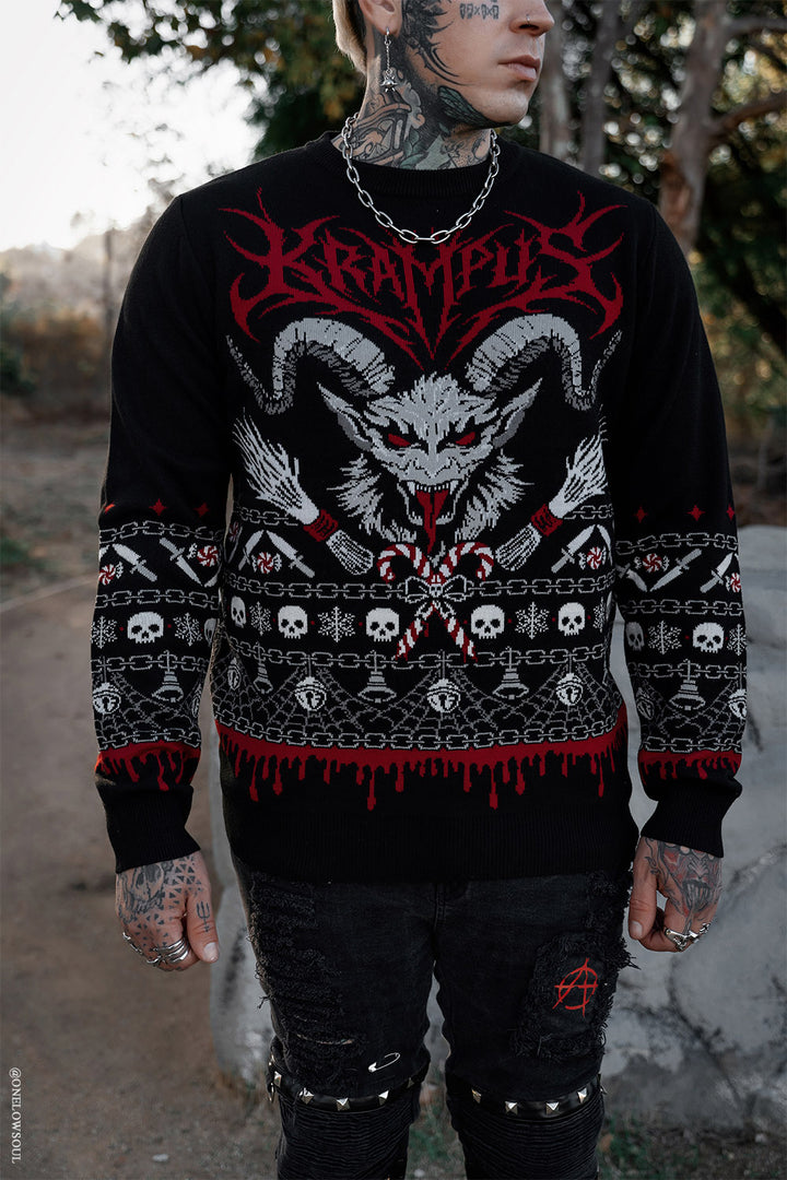 gothic krampus sweater