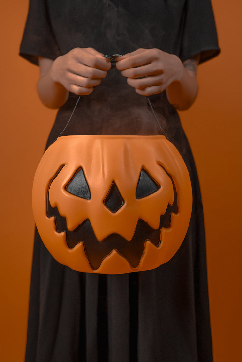 vintage halloween orange pumpkin carry bag