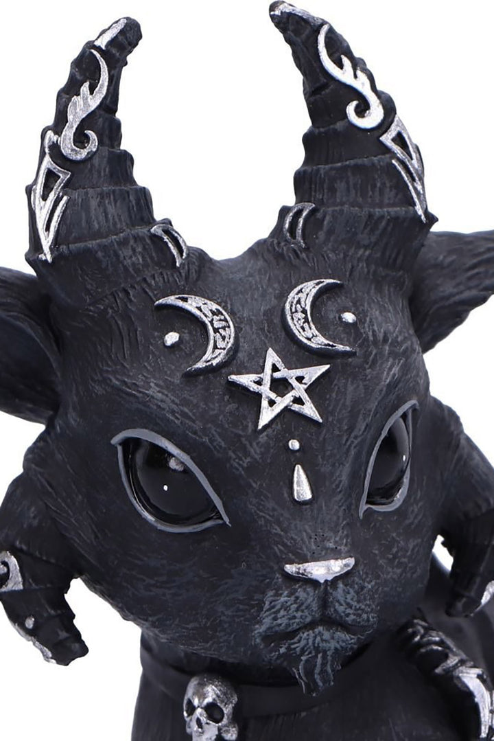 gothic goat sculpture with bat wings