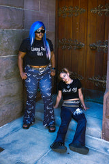 falred bell bottom high waisted leggings with pockets