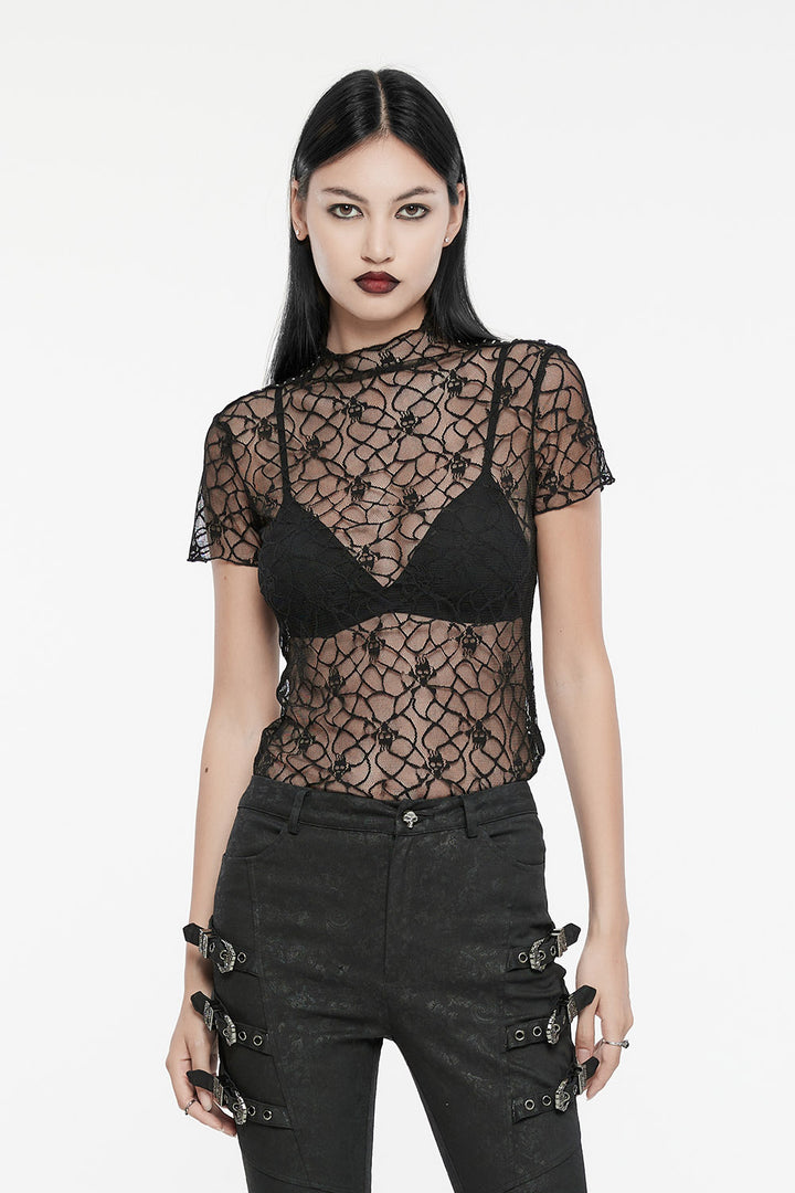 high collar gothic top