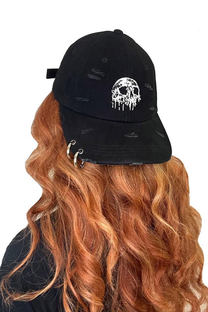 gothic spooky skull dad hat