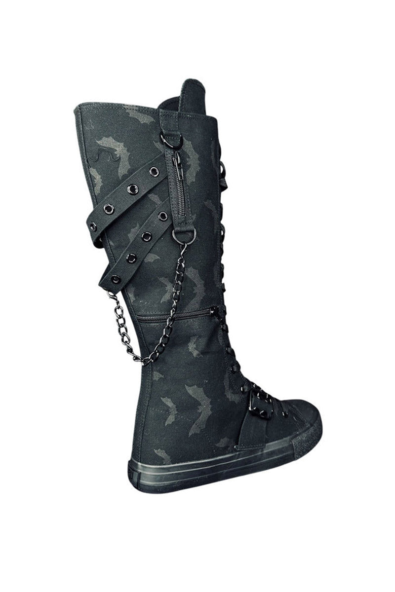 knee-high scene girl sneakers with chains and d-rings
