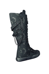 knee-high scene girl sneakers with chains and d-rings
