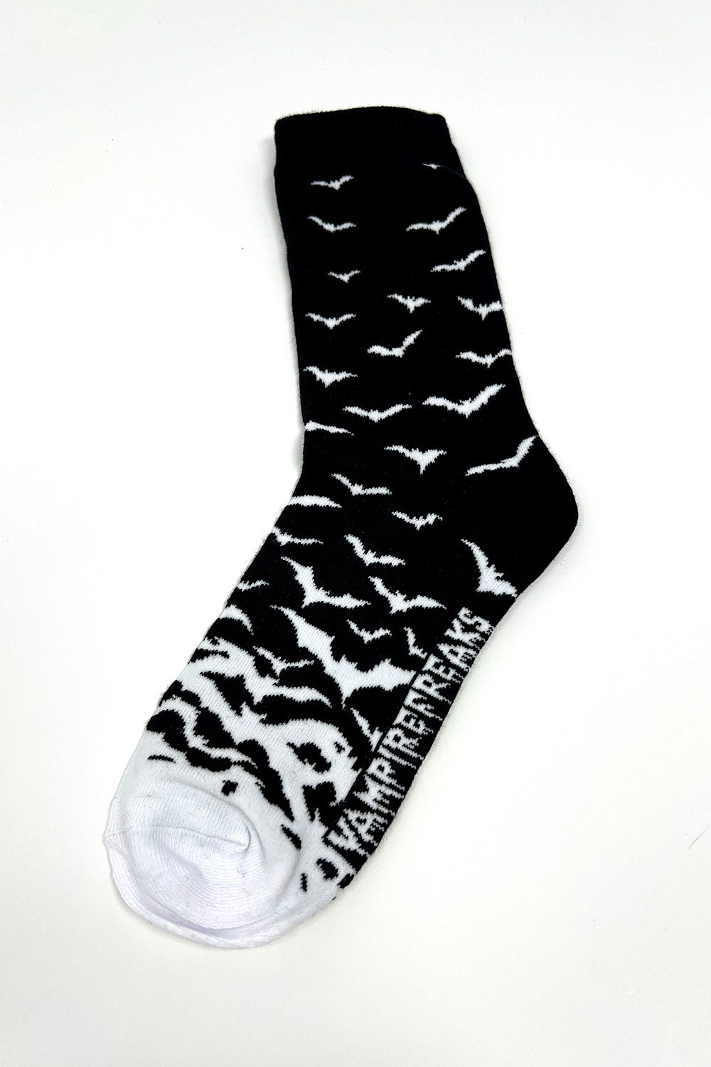 unisex emo knitted black and white gothic bat socks 