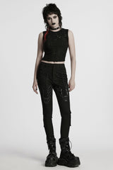 punk black mid-rise skinny jeans by punk rave