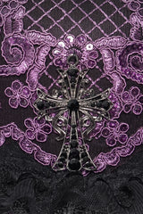 vintage inspired victorian goth embroidered hat