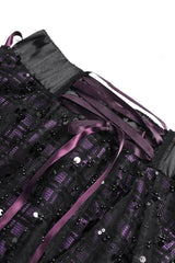 short purple and black plaid mini skirt by devil fashion
