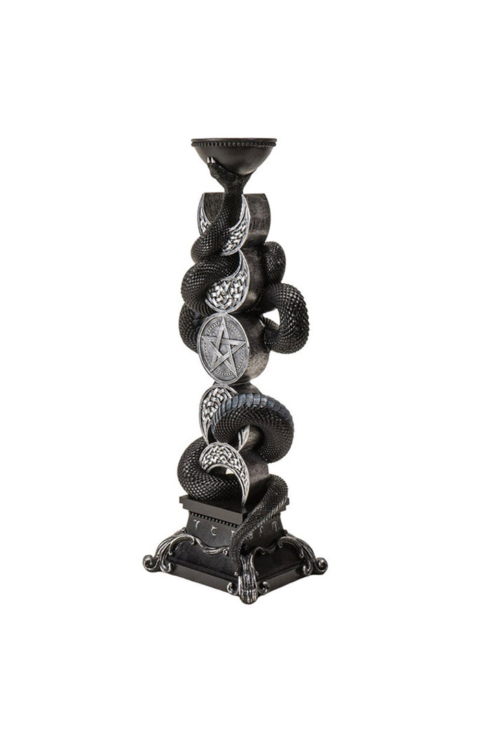 beautiful black snake candle holder