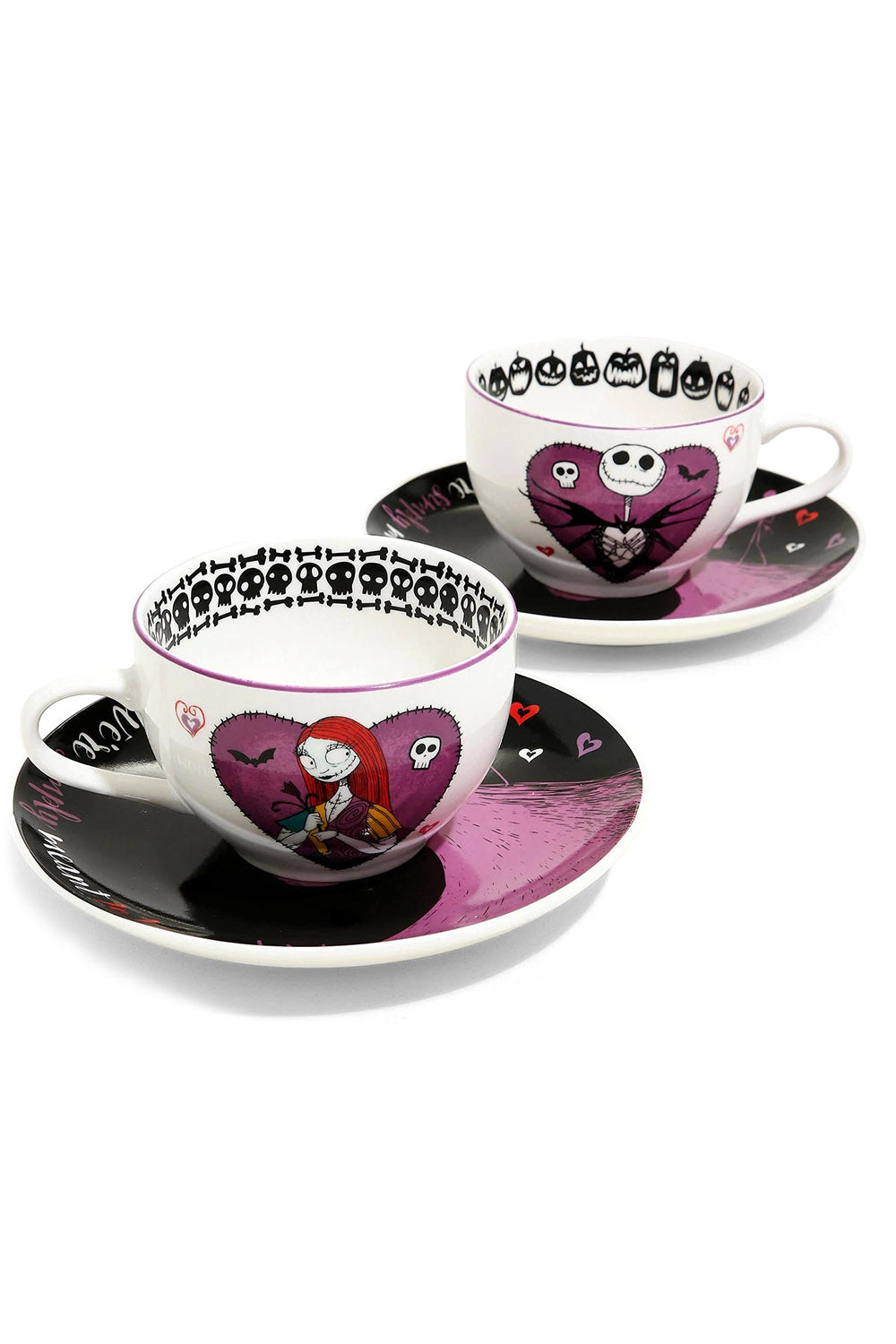 Nightmare Before Christmas Jack & Sally Hearts 2pc Tea Set