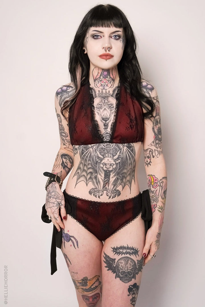 big bow gothic low rise swimsuit