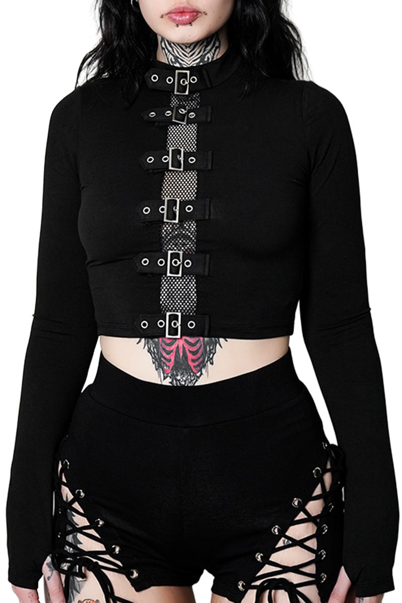 high collar gothic top
