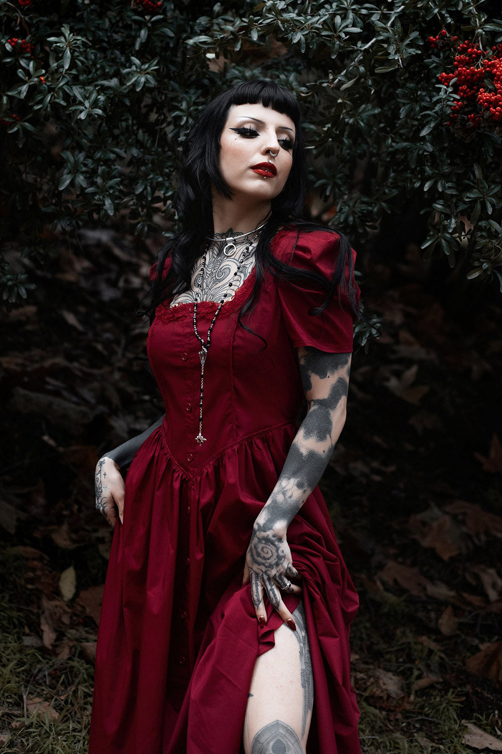 puffed sleeve gothic dress