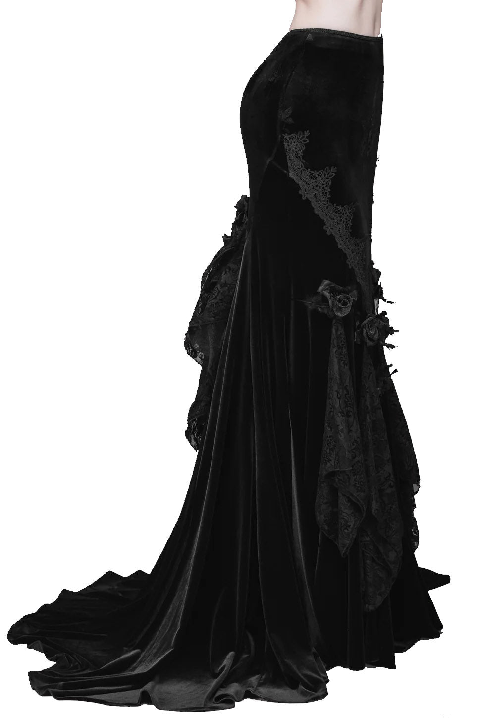 velvet high waisted skirt for women