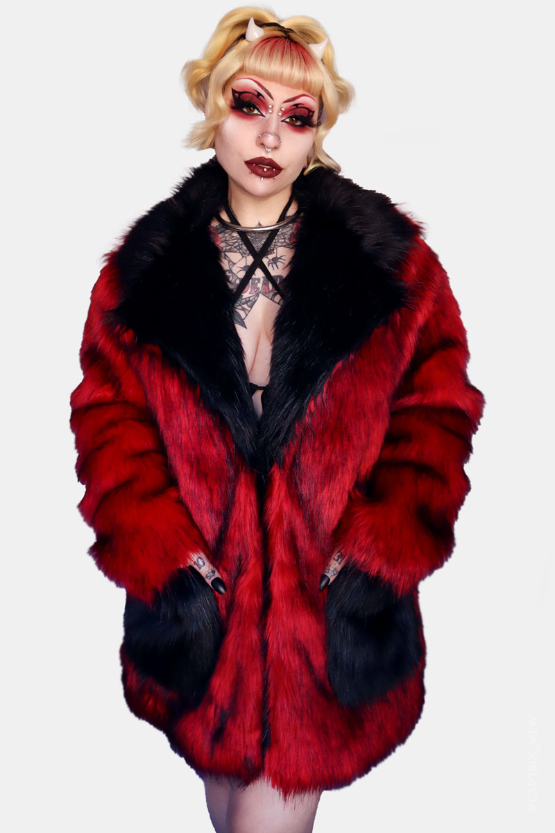 1940s gothic faux fur jacket