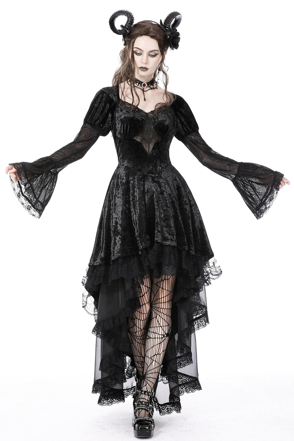 Vampiren Webs Velvet Dress
