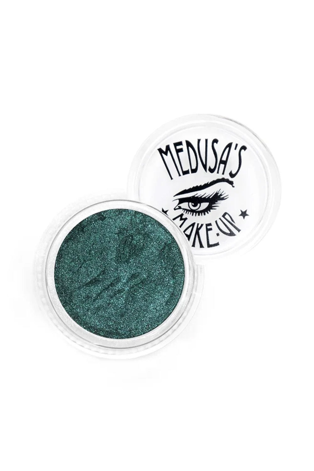 punk goth emo rave festival shimmery deep green pigmented metallic eyeshadow 