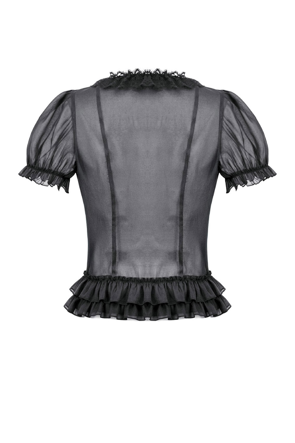 puffed shoulder sheer gothic blouse