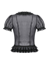 puffed shoulder sheer gothic blouse