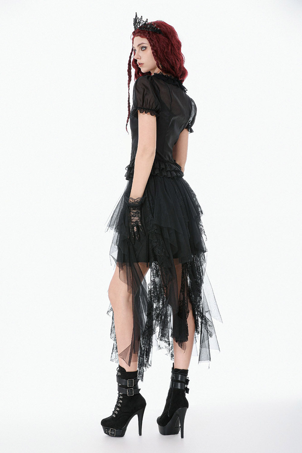 peplum sheer gothic blouse
