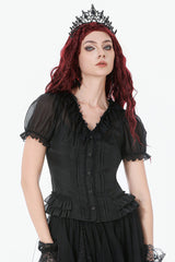vintage inspired victorian sheer gothic blouse