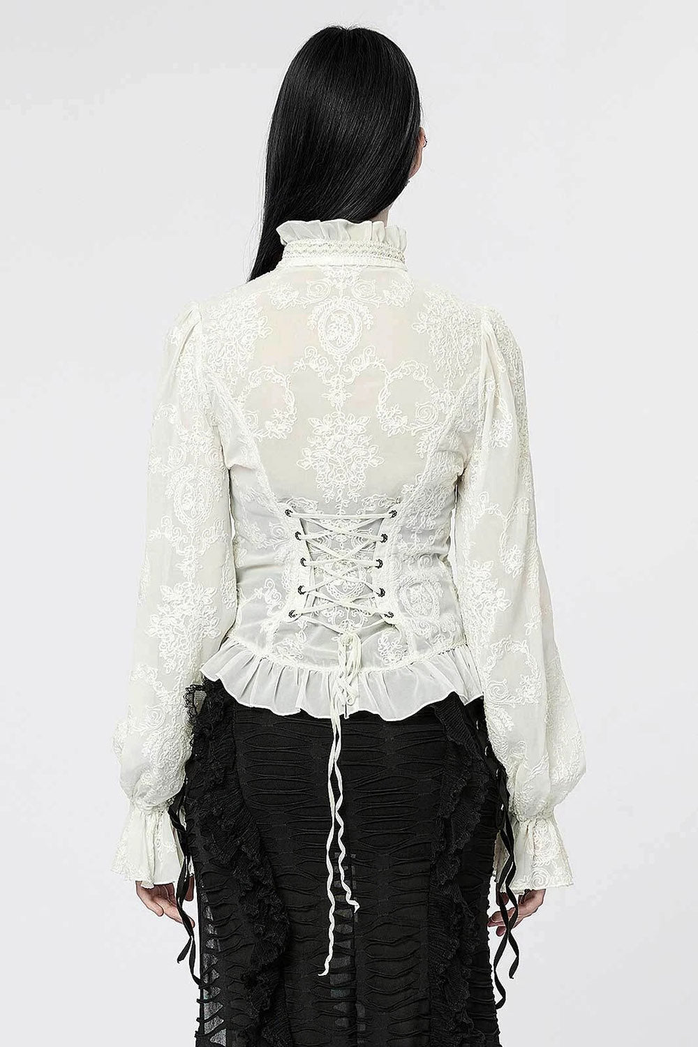 victorian goth lace-up corset top
