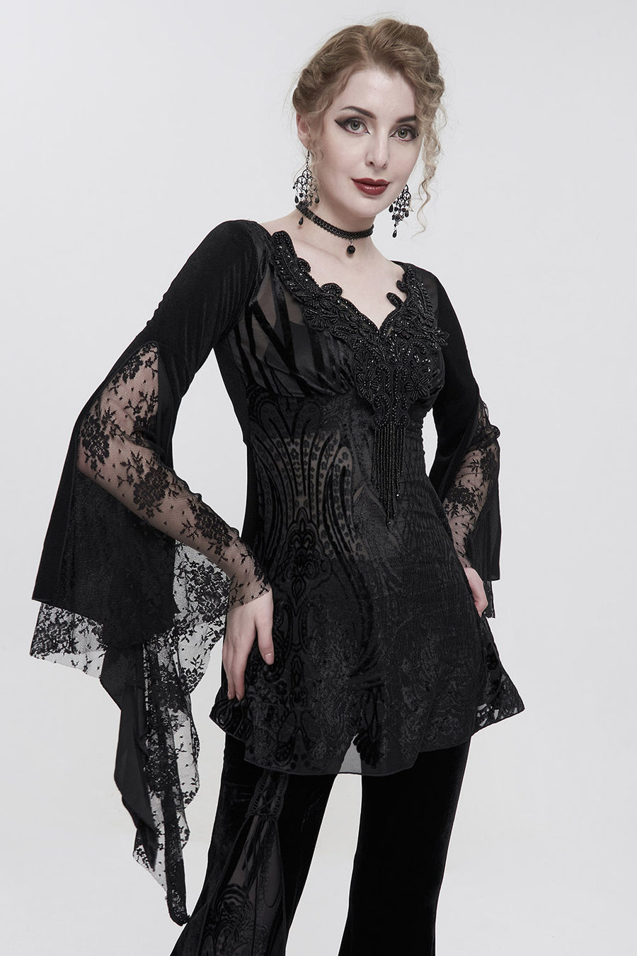 Haunted One Hand-Sewn Beaded Blouse