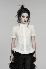 womens short sleeve gothic blouse