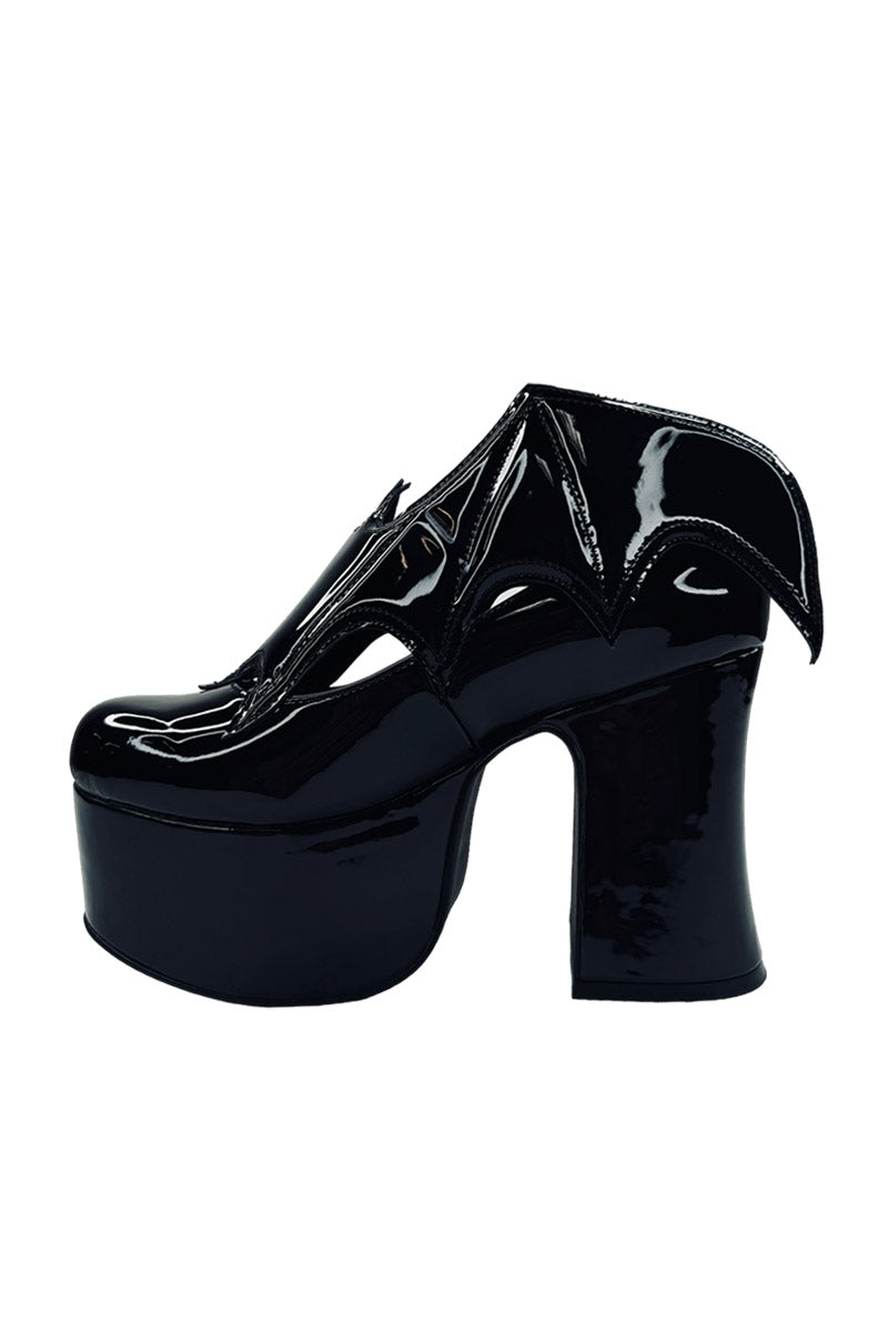 vintage goth bat wing platform heels